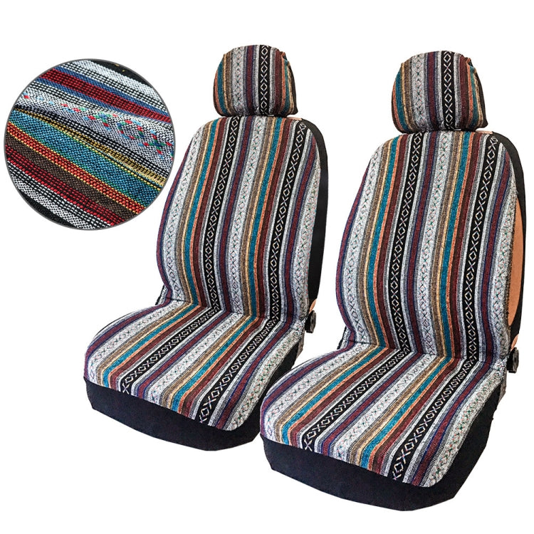 TIROL T25941 General Car Ethnic Style Double Front Seat Protective Cover