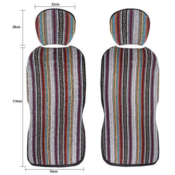 TIROL T25941 General Car Ethnic Style Double Front Seat Protective Cover