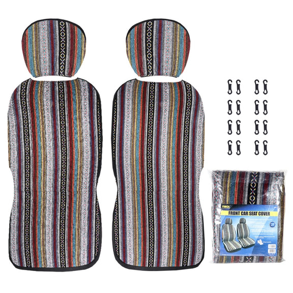 TIROL T25941 General Car Ethnic Style Double Front Seat Protective Cover