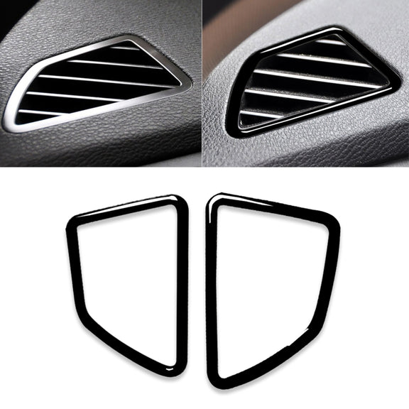 2pcs / Set Car Left Drive Dashboard Air Outlet Frame Decorative Sticker for BMW X5 E70 / X6 E71 2008-2013, Left and Right Drive Universal(Black)