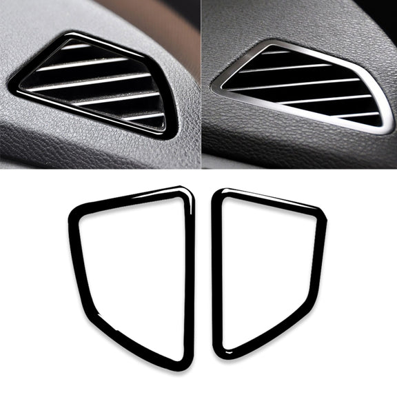 2pcs / Set Car Right Drive Dashboard Air Outlet Frame Decorative Sticker for BMW X5 E70 / X6 E71 2008-2013, Left and Right Drive Universal(Black)