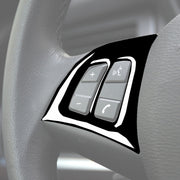 Car Steering Wheel Buttons Decorative Sticker for BMW E70 X5 2008-2013, Left and Right Drive Universal(Black)