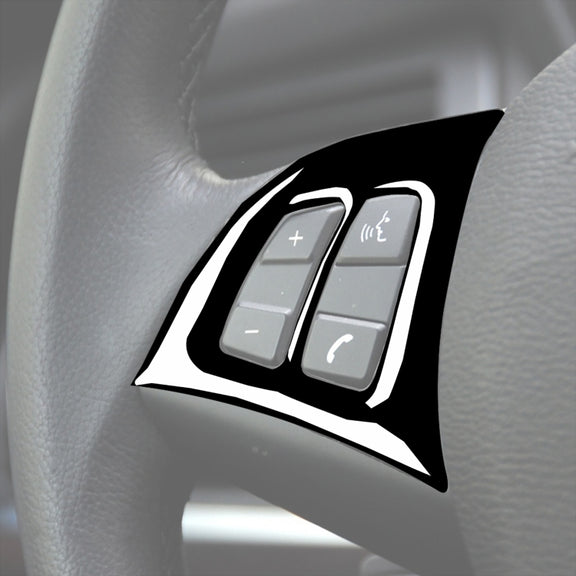 Car Steering Wheel Buttons Decorative Sticker for BMW E70 X5 2008-2013, Left and Right Drive Universal(Black)
