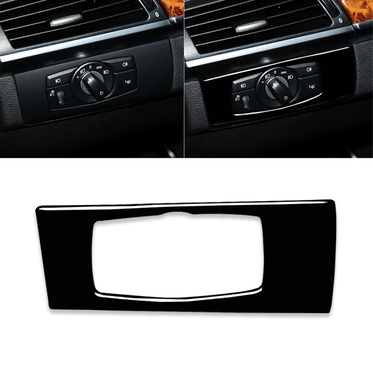 Car Left Drive Headlight Switch Panel Decorative Sticker for BMW E70 X5 / E71 X6 2008-2013(Black)