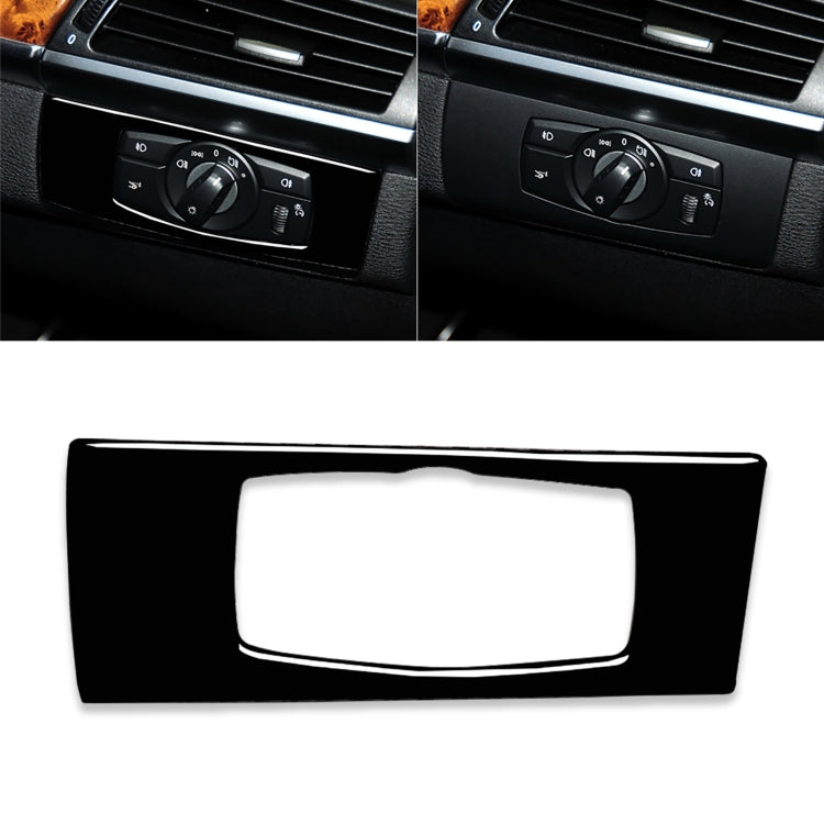 Car Right Drive Headlight Switch Panel Decorative Sticker for BMW E70 X5 / E71 X6 2008-2013(Black)