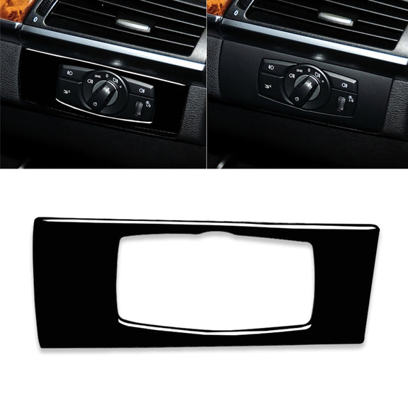 Car Right Drive Headlight Switch Panel Decorative Sticker for BMW E70 X5 / E71 X6 2008-2013(Black)