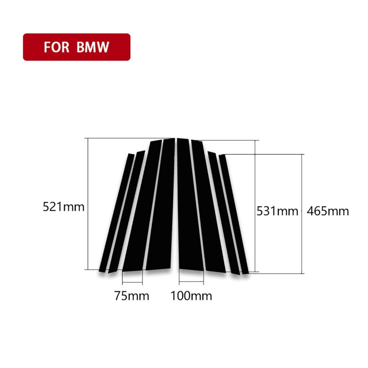 Car B Pillar Decorative Sticker for BMW X5 E70 2008-2013, Left and Right Drive Universal(Black)
