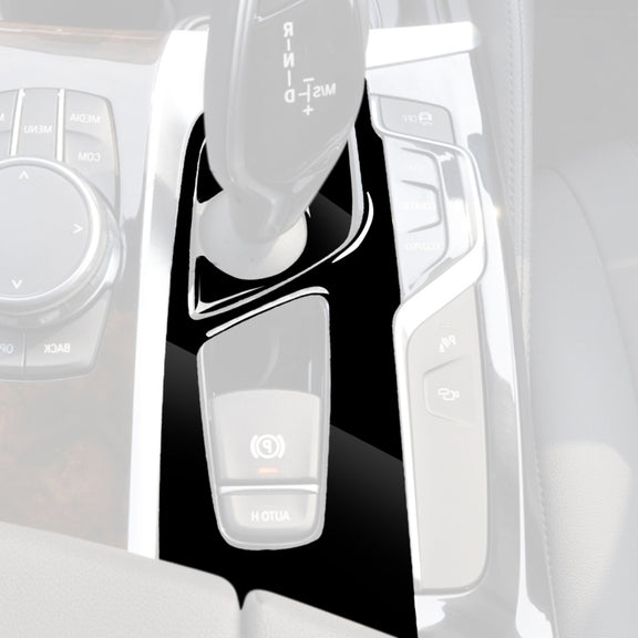 Car Right Drive Gear Panel Decorative Sticker for BMW Series 5 G38 528Li / 530Li / 540Li 2018(Black)
