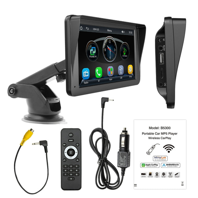 B5300 7 inch Wireless CarPlay Car Bluetooth MP5 Player, Support Mobile Phone Interconnection with Remote Control