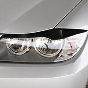 Pair Car Lamp Eyebrow Soft Decorative Sticker for BMW 3 Series E90 2005-2012(Black)
