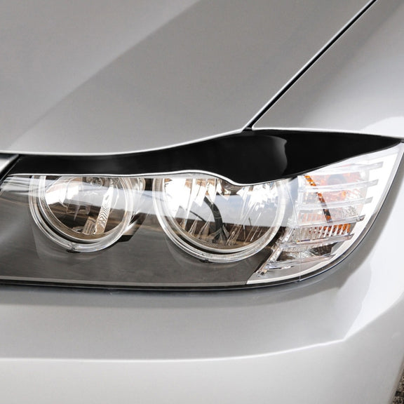 Pair Car Lamp Eyebrow Soft Decorative Sticker for BMW 3 Series E90 2005-2012(Black)
