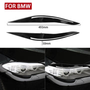 Pair Car Lamp Eyebrow Soft Decorative Sticker for BMW 5 Series F10 2010-2013, with Hole(Black)