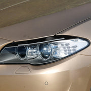 Pair Car Lamp Eyebrow Soft Decorative Sticker for BMW 5 Series F10 2010-2013, with Hole(Black)