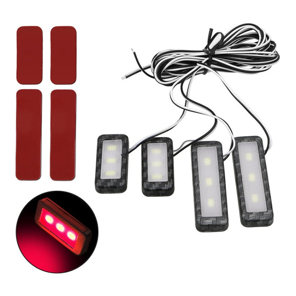 Car 4 in 1 LED Ambient Light Door Decorative Light (Red Light)