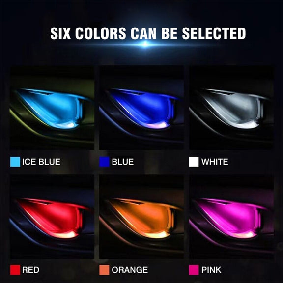 Car 4 in 1 LED Ambient Light Door Decorative Light (Red Light)