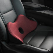 Car Memory Foam Breathable Lumbar Cushion (Red)
