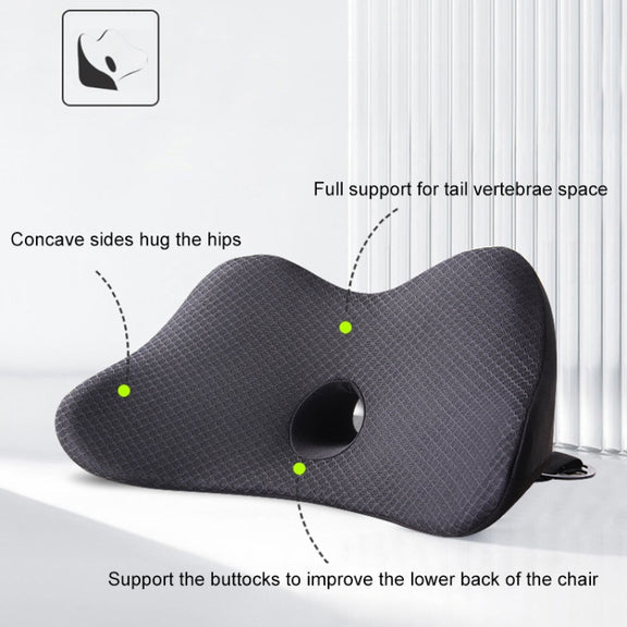 Car Memory Foam Breathable Lumbar Cushion (Red)
