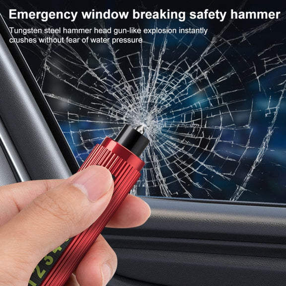 Car Multi-functional Emergency Safety Hammer Temporary Parking Dual Number Plate (Blue)