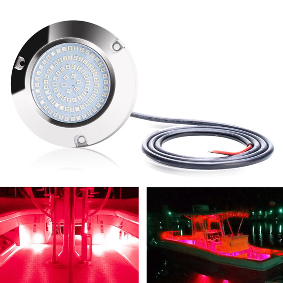 Ship / Yacht 10-30V 90LEDs Water-resistant Stainless Steel Underwater Light (Red Light)