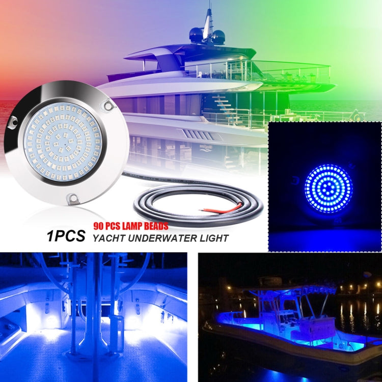 Ship / Yacht 10-30V 90LEDs Water-resistant Stainless Steel Underwater Light (Blue Light)