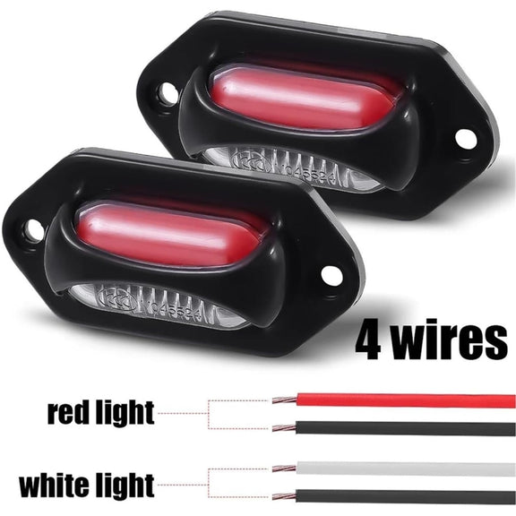 2pcs Car / Truck 12-24V 8LEDs Dual Color Side Marker Indicator Lights Bulb Lamp