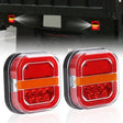 2pcs 12-24V 28LEDs Square Trailer Taillight - Brake Lights by PMC TechLife | Online Shopping South Africa | PMC TechLife | Buy Now Pay Later Mobicred