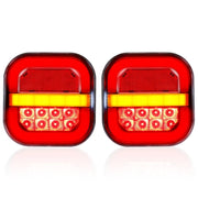 2pcs 12-24V 28LEDs Square Trailer Taillight