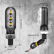 2pcs 12V 3LEDs Motorcycle Mini Water Turn Signal Light (Black)