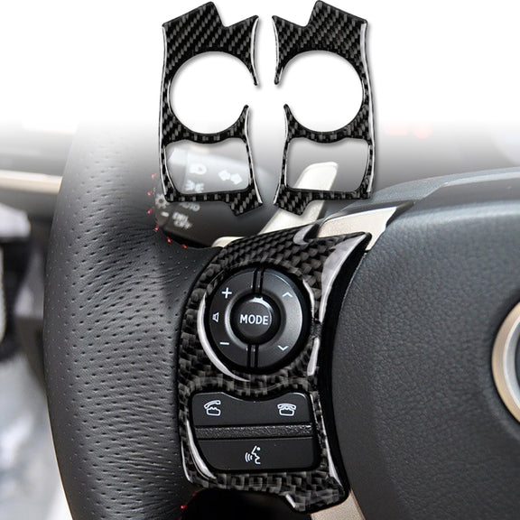Car Carbon Fiber Steering Wheel Button Decorative Sticker for Lexus IS250 NX200 200t 300h 2013-2020, B Style