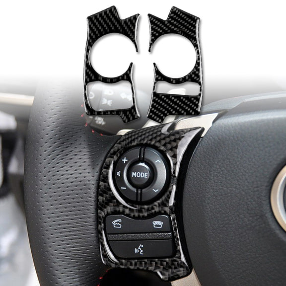 Car Carbon Fiber Steering Wheel Button Decorative Sticker for Lexus IS250 NX200 200t 300h 2013-2020, A Style
