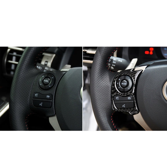 Car Carbon Fiber Steering Wheel Button Decorative Sticker for Lexus IS250 NX200 200t 300h 2013-2020, A Style