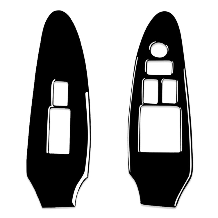 For Nissan 370Z Z34 2009- 2 in 1 Car Window Lift Panel with Hole Decorative Sticker, Right Drive (Black)