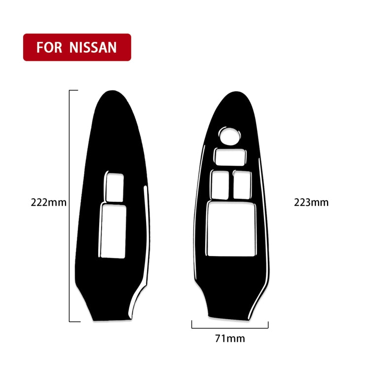 For Nissan 370Z Z34 2009- 2 in 1 Car Window Lift Panel with Hole Decorative Sticker, Right Drive (Black)