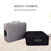 ZJ02 Water-resistant Polyester Multi-layer Document Storage Bag Laptop Bag  for All Sizes of Laptops, with Password Lock(Grey)