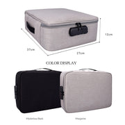 ZJ02 Water-resistant Polyester Multi-layer Document Storage Bag Laptop Bag  for All Sizes of Laptops, with Password Lock(Grey)