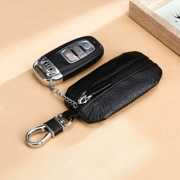 TP-9016 Litchi Texture Water-resistant Zipper Car Key Bag (Black)