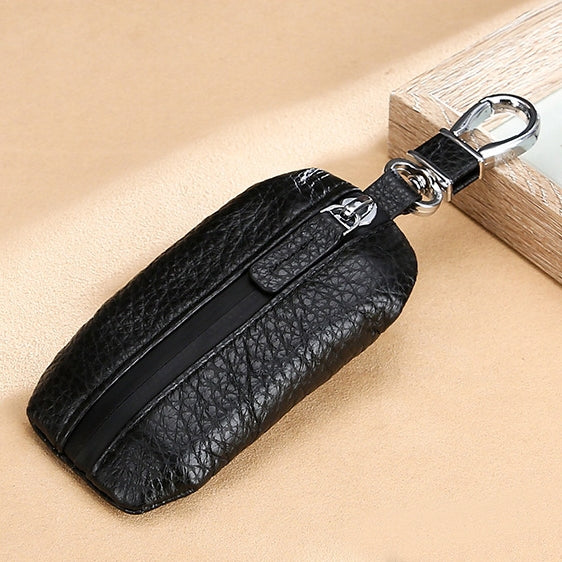 TP-9016 Litchi Texture Water-resistant Zipper Car Key Bag (Black)