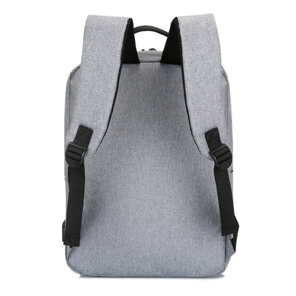 POFOKO Large-capacity Water-resistant Oxford Cloth Business Casual Backpack with External USB Charging Design for 15.6 inch Laptops(Black)