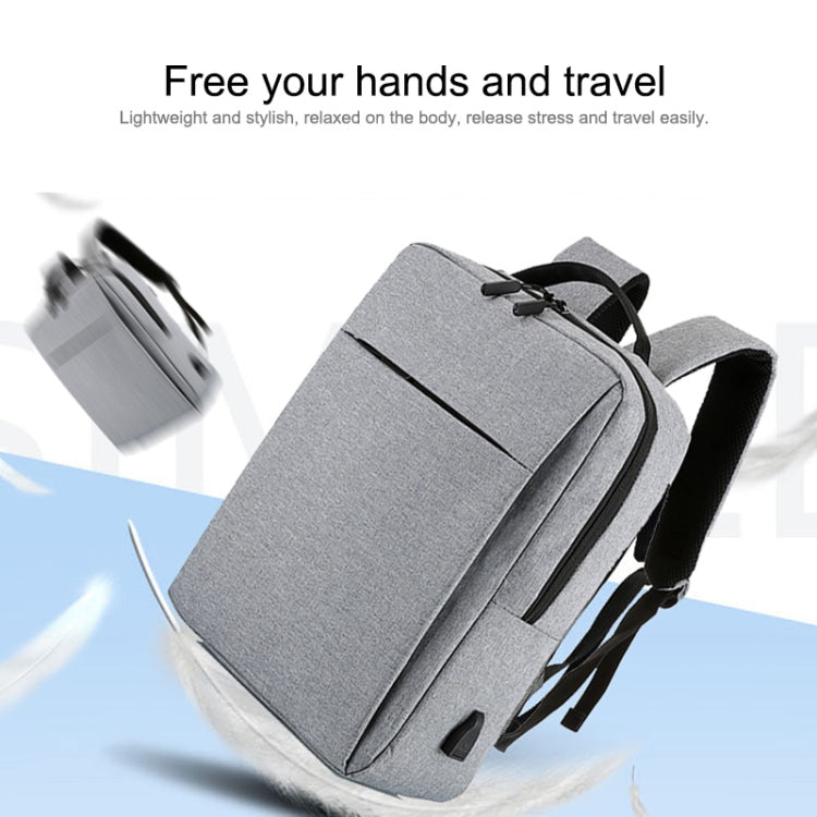 POFOKO Large-capacity Water-resistant Oxford Cloth Business Casual Backpack with External USB Charging Design for 15.6 inch Laptops(Black)