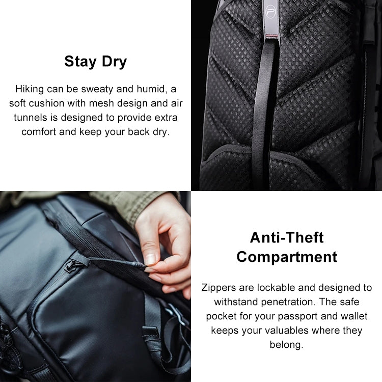 PGYTECH P-CB-020 2 in 1 Water-resistant  Shockproof Outdoor Dual Shoulders Backpack + Single Shoulder Bag (Black)