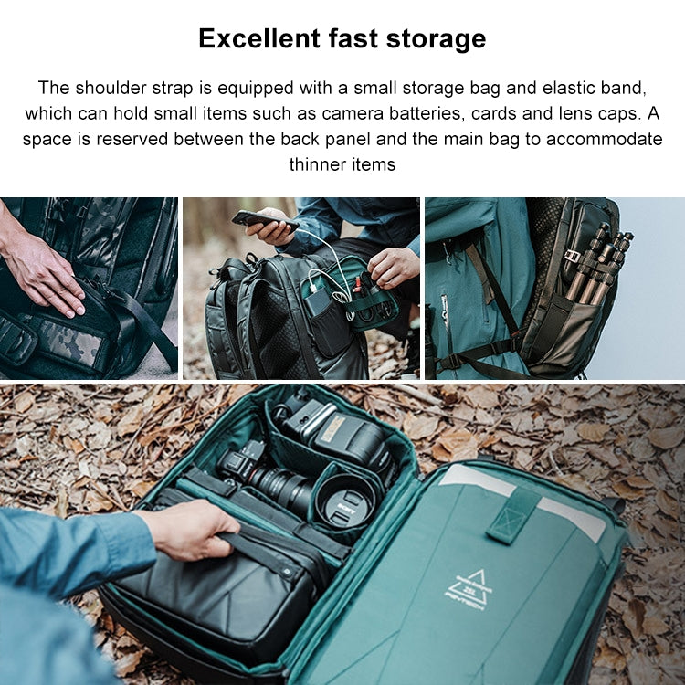 PGYTECH P-CB-020 2 in 1 Water-resistant  Shockproof Outdoor Dual Shoulders Backpack + Single Shoulder Bag (Black)
