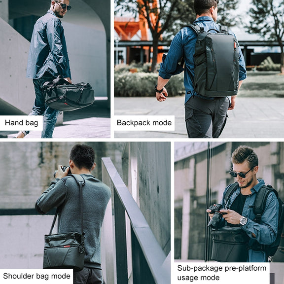 PGYTECH P-CB-020 2 in 1 Water-resistant  Shockproof Outdoor Dual Shoulders Backpack + Single Shoulder Bag (Black)