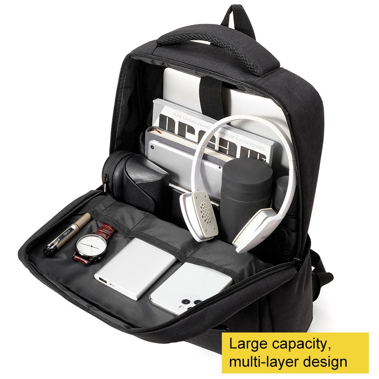 cxs-605 Multifunctional Oxford Cloth Laptop Bag Backpack(Black)