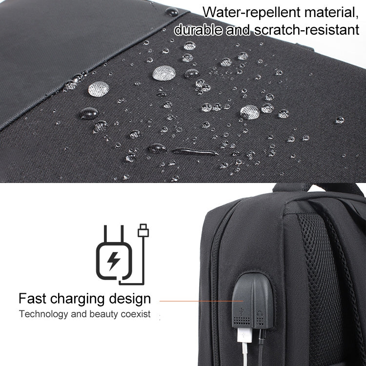 cxs-611 Multifunctional Oxford Laptop Bag Backpack(Black)
