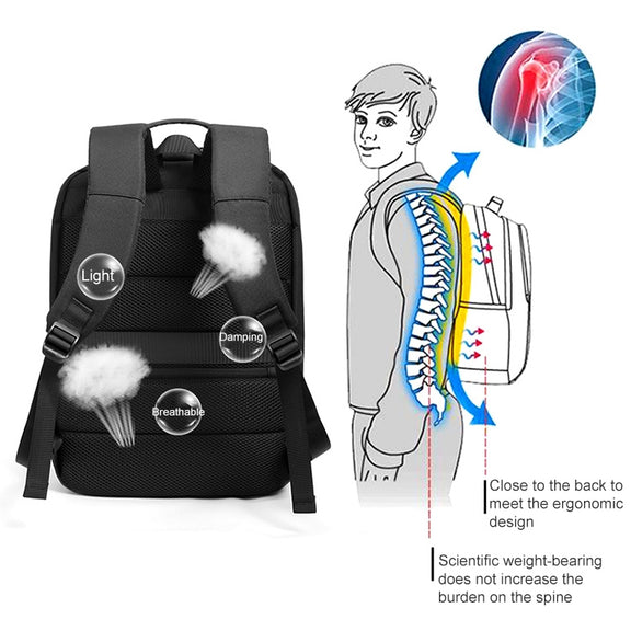 cxs-618 Multifunctional Oxford Laptop Bag Backpack (Black)