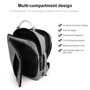 cxs-620 Multifunctional Oxford Laptop Bag Backpack (Light Grey)