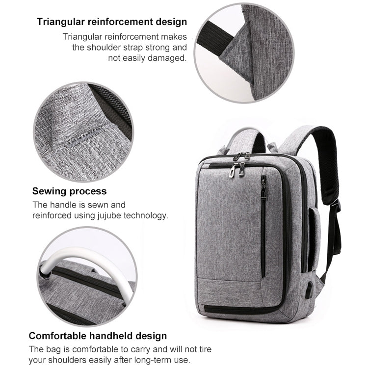 cxs-620 Multifunctional Oxford Laptop Bag Backpack (Light Grey)