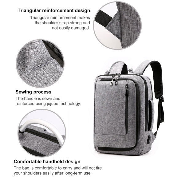 cxs-620 Multifunctional Oxford Laptop Bag Backpack (Light Grey)