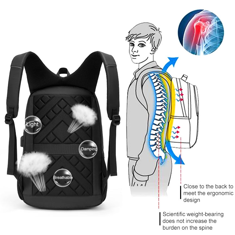 cxs-621 Multifunctional Oxford Laptop Bag Backpack (Black)