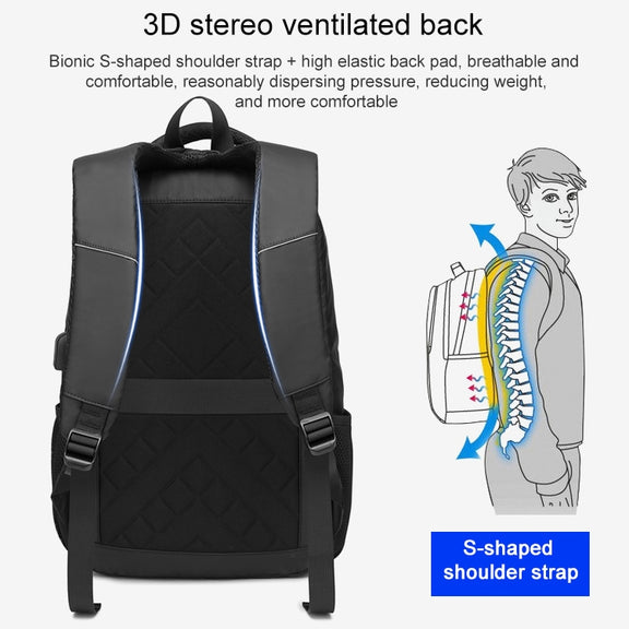 cxs-622 Multifunctional Oxford Laptop Bag Backpack (Grey)